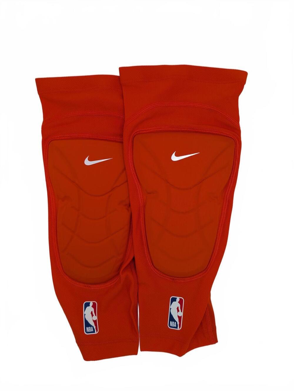 Nike Pro NBA Padded Knee Sleeves Orange Compression Basketball Mens LXL